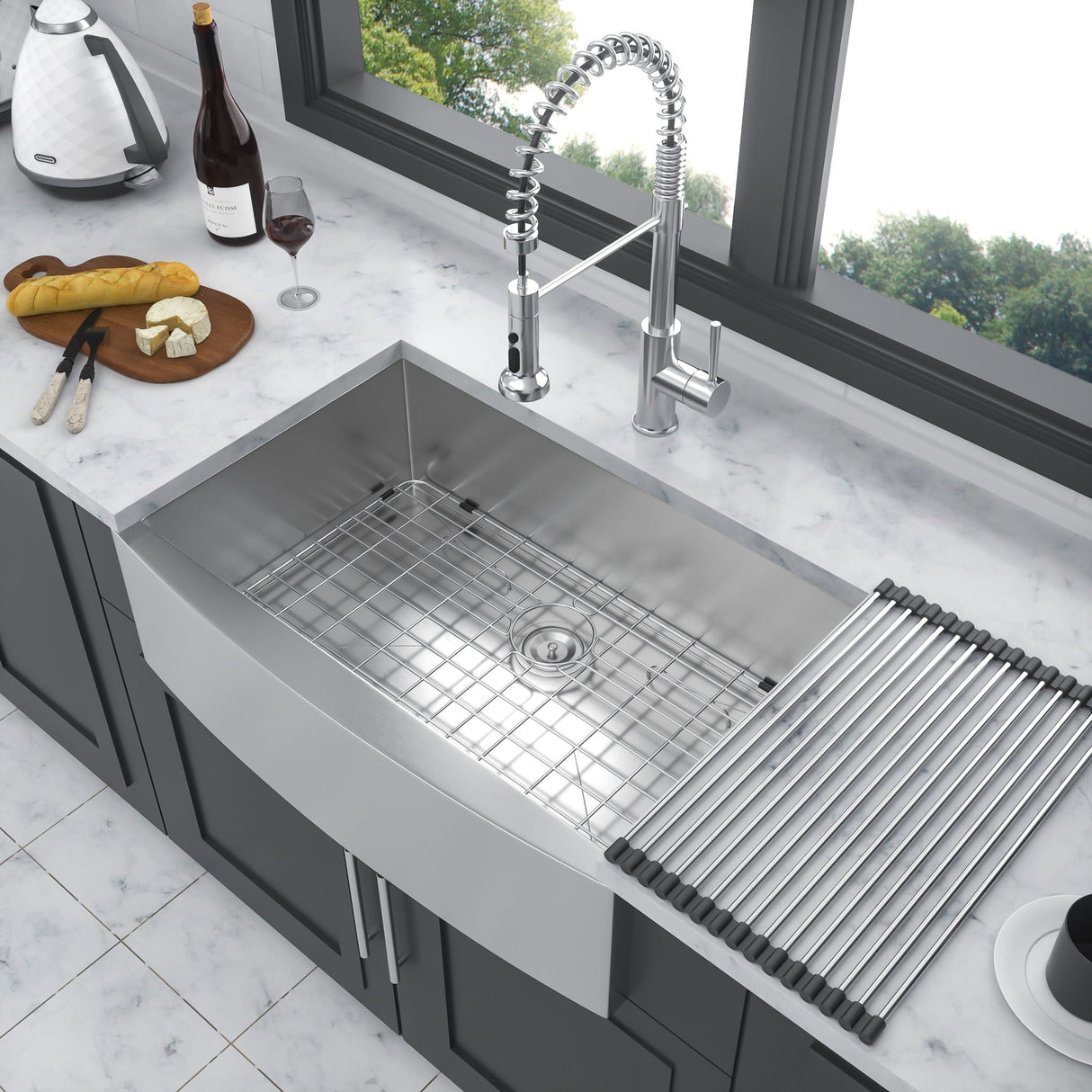Farmhouse Kitchen Sink Stainless Steel Apron Front