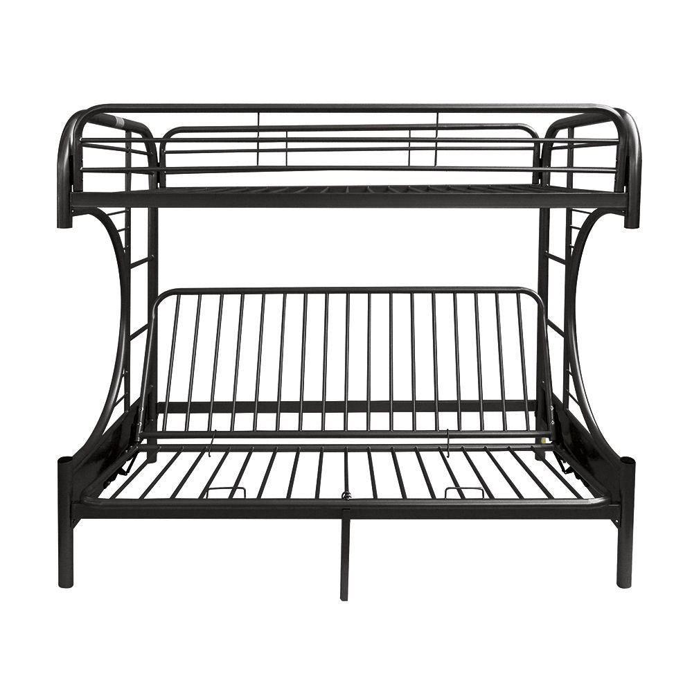 Eclipse Twin Long Queen Futon Bunk Bed - Black