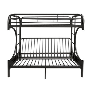 Eclipse Twin Long Queen Futon Bunk Bed - Black