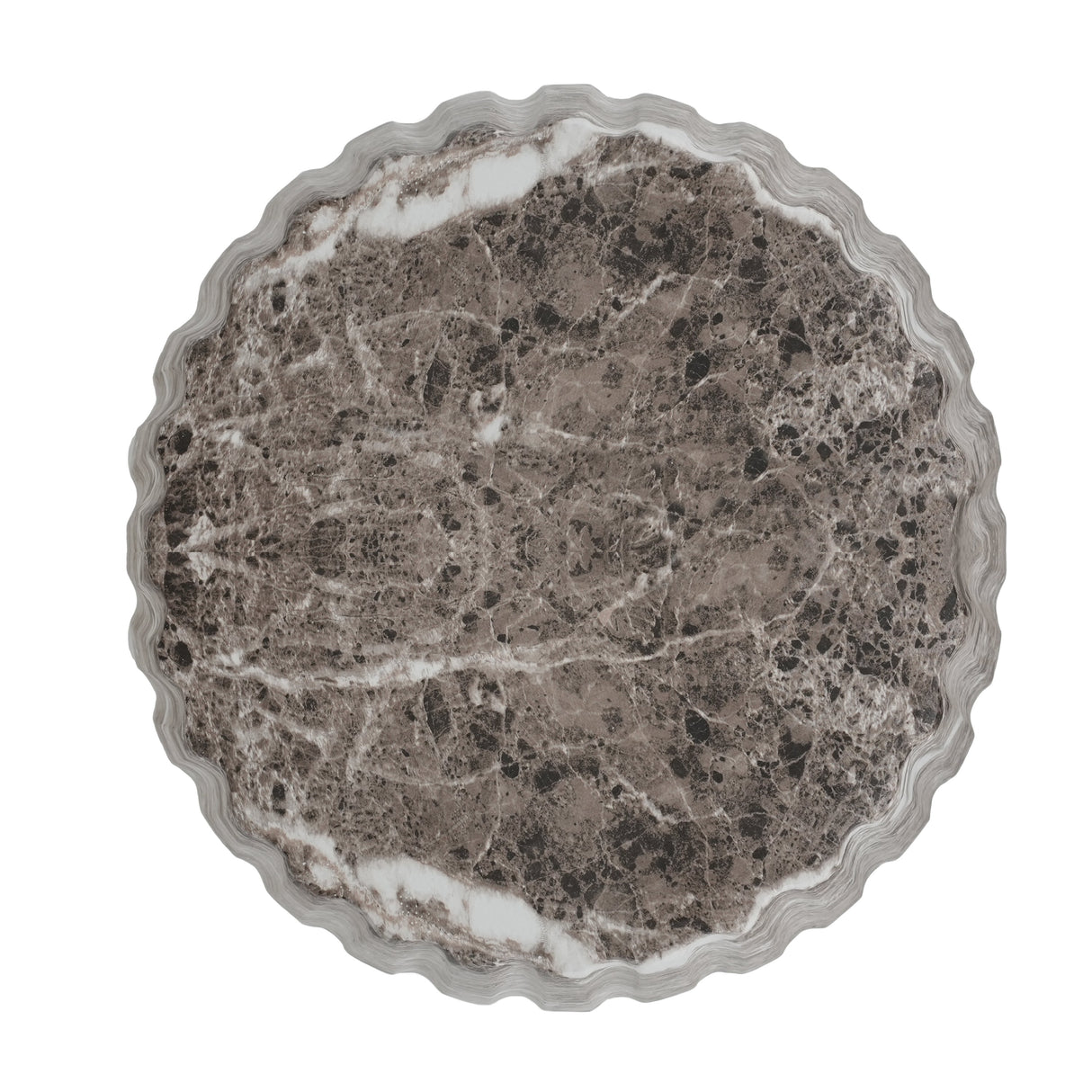 Outdoor Cleme Carved Side Table, Brown End Table