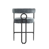Household bar stools set of 2, modern upholstered with back