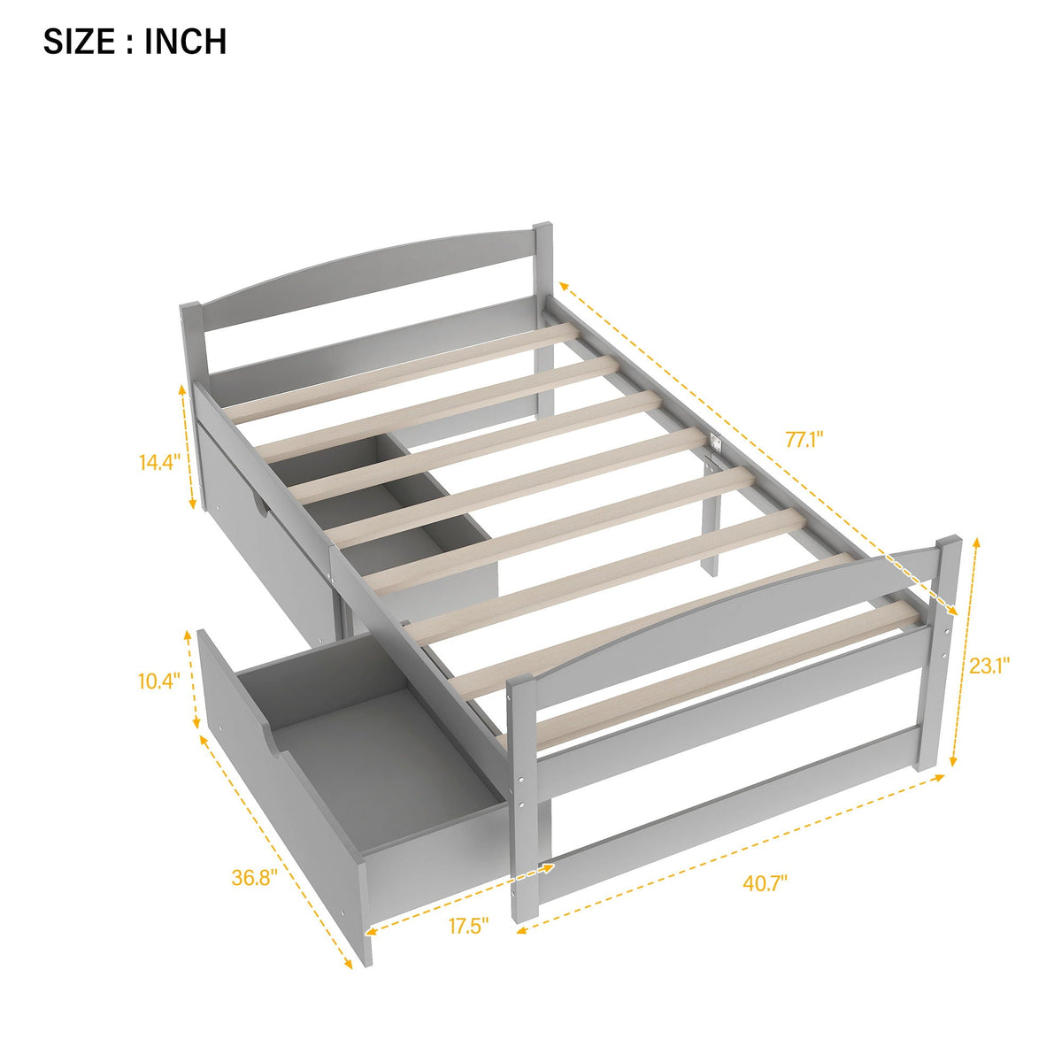 Platform Bed With 2 Drawers