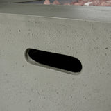 Contemporary 50,000 BTU Square MgO Fire Table with Clean Lines in Light Grey