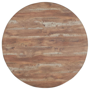 Arunda Yukon - Round Counter Height Dining Table With Pedestal Base And Built In Drawer - Oak