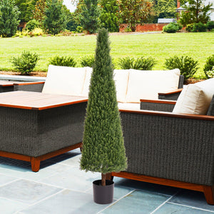 5FT Conical Topiary Cedar Trees Artificial Outdoor Lifelike Faux Evergreen