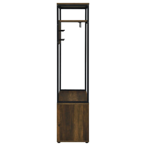 Flora - 2 Door Coat Rack Hall Tree Storage Bench And Multi Functional Storage - Natural