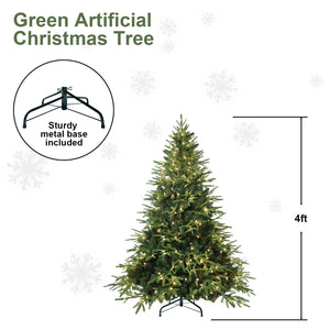6.5ft Pre-Lit Artificial Christmas Tree with Full Branches and 450 Warm Lights