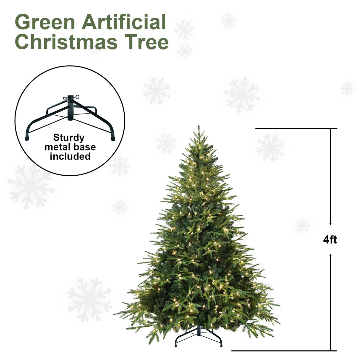 6.5ft Pre-Lit Artificial Christmas Tree with 450 Warm Lights