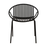 Modern Simple Art Style Patio Dining Chairs with Breathable Design (Set of 2)