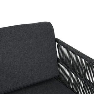 7 Piece Outdoor Dining Set With Table And 6 Chairs - Black / Teak / Gray