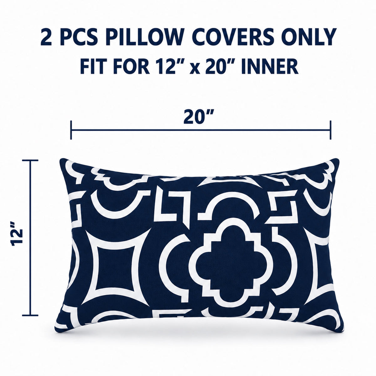 2 Pack Outdoor Lumbar Pillow Covers