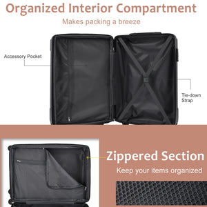 3 Piece Expandable Hard Shell Luggage Set with TSA Lock