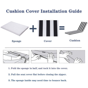 Outdoor Lounge Chair Cushion Replacement Patio Funiture Seat Cushion Chaise Lounge Cushion