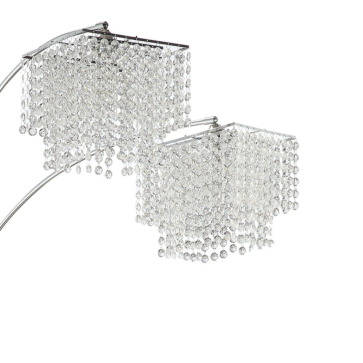 Bali - Shores Hanging Crystal Arc Floor Lamp Floor Lamp - Chrome