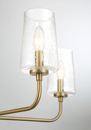 Dazzle Five Lights Chandelier with Clear Seeded Glass - Satin Brass