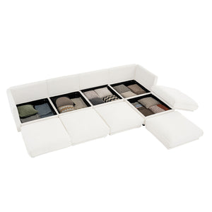Contemporary Elegant Sofa With Storage And Ottoman