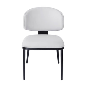 7 Pieces Contemporary Dining Set With Faux Leather Chairs