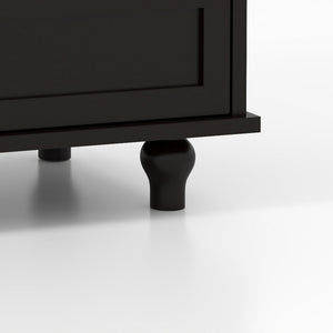 Minimalist Buffet Cabinet With Double Glass Doors And Drawer