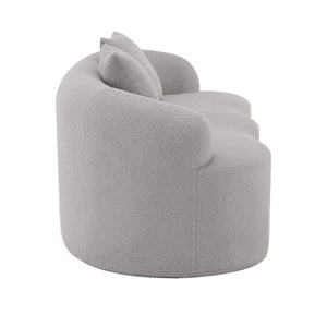 Curved Loveseat Sofa With Round Armrest