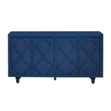 Storage Cabinet Sideboard Wooden Cabinet with Embossed Curved Doors