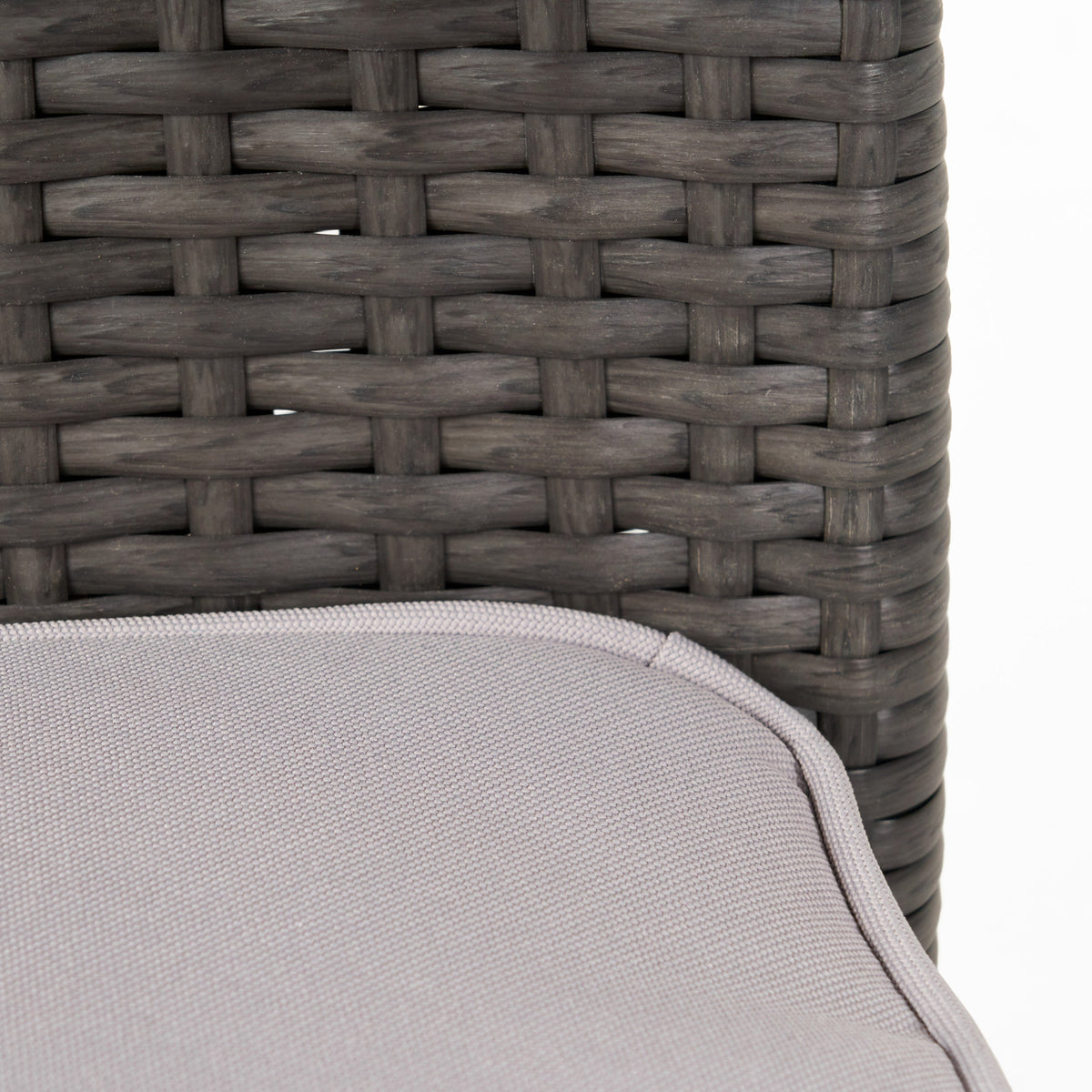 Outdoor PE Rattan Stacking Chair with Iron Frame and Cushions (Set of 4)