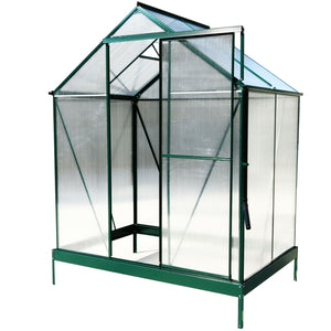 Polycarbonate house, Heavy Duty Outdoor Aluminum Walk-In House Kit With Rain Gutter, Vent And Door For Backyard Garden
