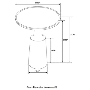 Stain Pedestal Accent Round Table With Lipped Top - Black