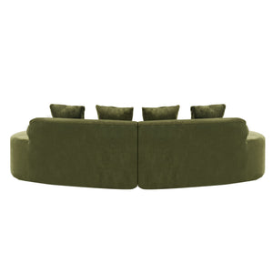 Modern Curved Sofa With Pillows