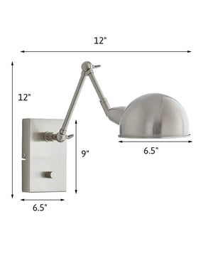 Adesso 12"H Swing Arm LED Wall Lamp Brushed Steel Metal Finish