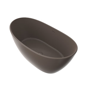 61 Inch Freestanding Solid Surface Soaking Bathtub
