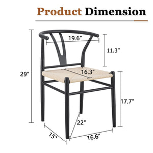Wesborn Chair - Y-Shaped Medieval Style Armchair for Dining Table, Set of 4