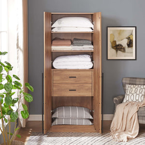Lee - Free Standing Wardrobe Closet With Drawers And Shelves