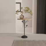 Round Side Table, Small Drink Table for Small Spaces (Natural)