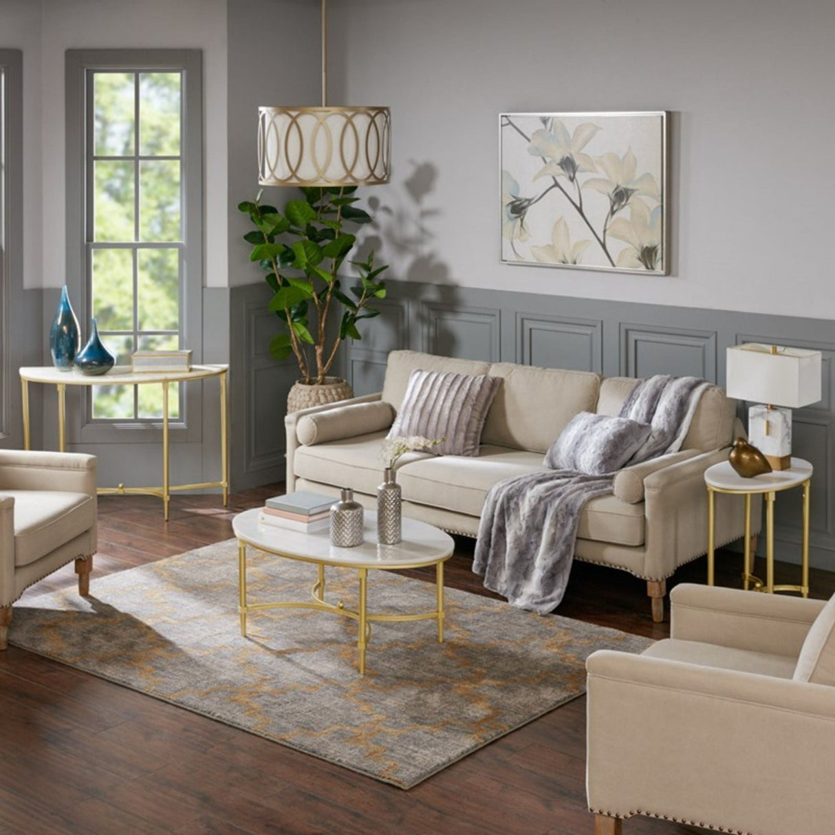 Bordeaux - Coffee Table - White / Gold