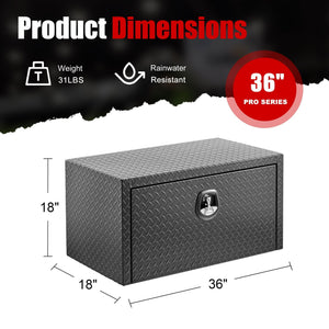 Pro Series Underbody Truck Tool Box with Waterproof Storage - Black