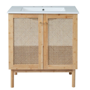 Bathroom Vanity Cabinet with Soft-Close Doors - Dark Brown or Light Brown