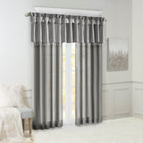 Twist Tab Lined Window Curtain Panel Charcoal 50x84"