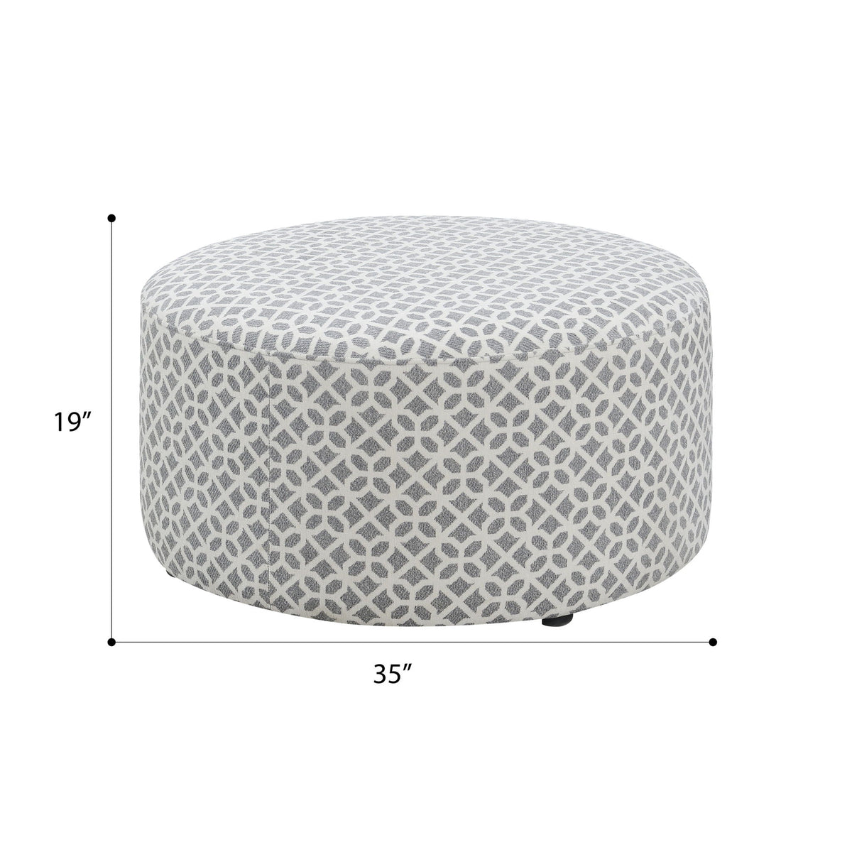 Round Ottoman - Gray
