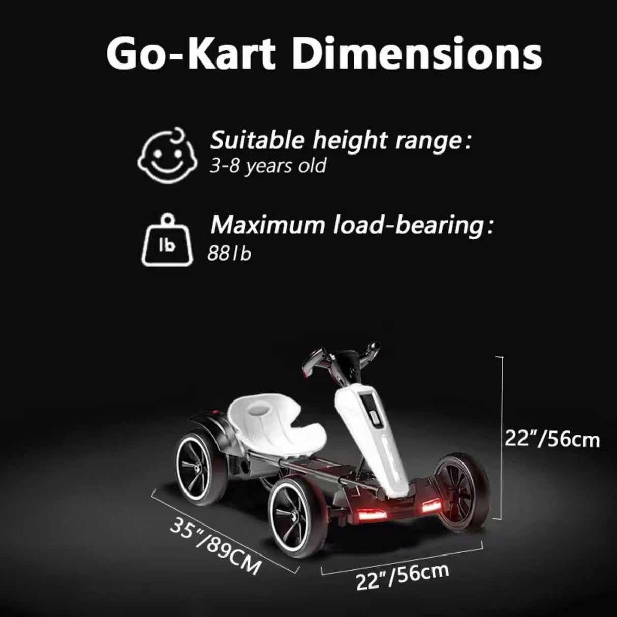 Electric Kids Pedal Go Kart With Adjustable Seat and Foldable Design