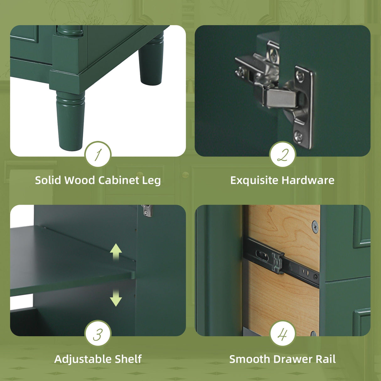 Bathroom Vanity With Sink, Freestanding Storage Cabinet & 2 Drawers And Soft Closing Door, Solid Legs, Frame, Basin,
