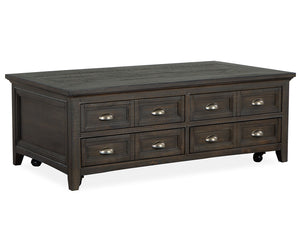 Westley Falls - Lift Top Storage Cocktail Table With Casters - Graphite