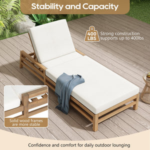TREXM 5-Position Adjustable Outdoor Chaise Lounge Set of 2
