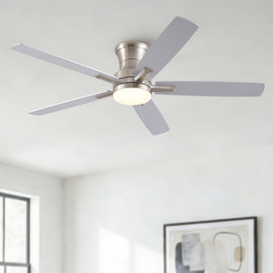 Mordern Flush Mount Ceiling Fan With Light And Remote Control
