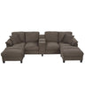 Modern U-Shaped Sectional Sofa With Storage Ottomans