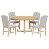 Dining Set With Leaf Round Table And 4 Upholstered Chairs