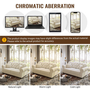 Upholstered Chesterfield Sofa With Nailhead Trim And Rolled Armrests