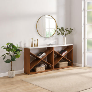 70.87 Inch Farmhouse Console Table in White