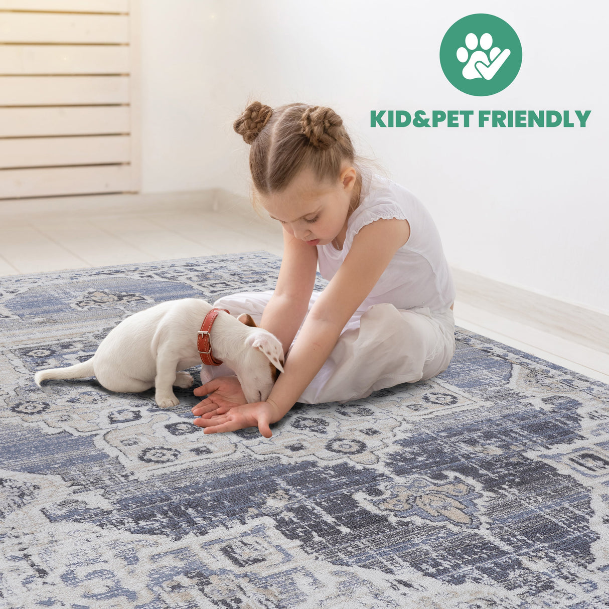 NAAR PAYAS Collection Medallion Non-Shedding  and Stain Resistant Area Rug