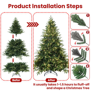 6.5ft Pre-Lit Artificial Christmas Tree with 450 Warm Lights