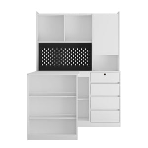 L Shaped Desk with Charger and Drawers